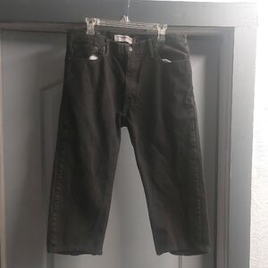 Levi's Men's Black Relaxed Jeans. Cut To Use As Crop Pant.